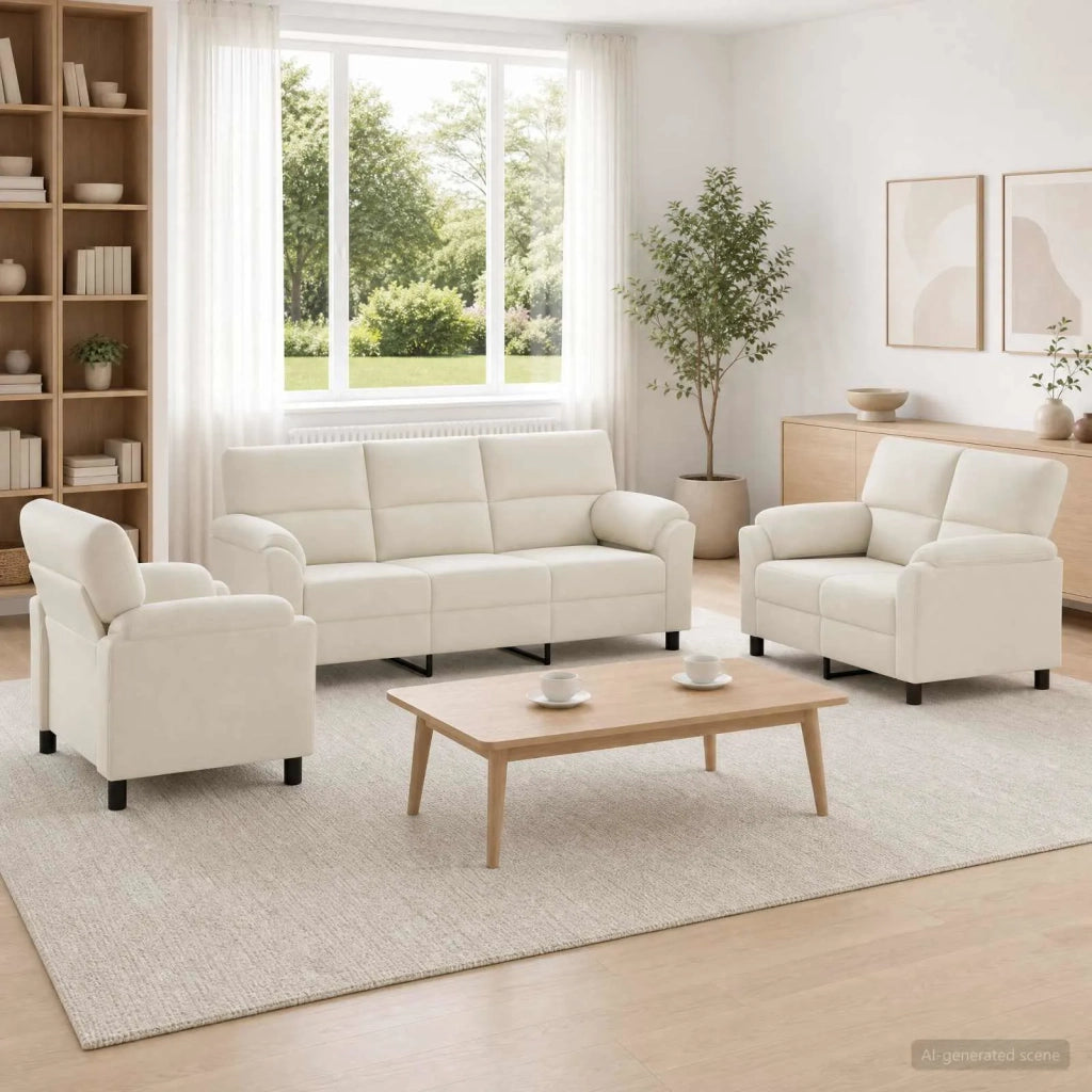 Set di divani 3 pcs Crema Velluto 3430470