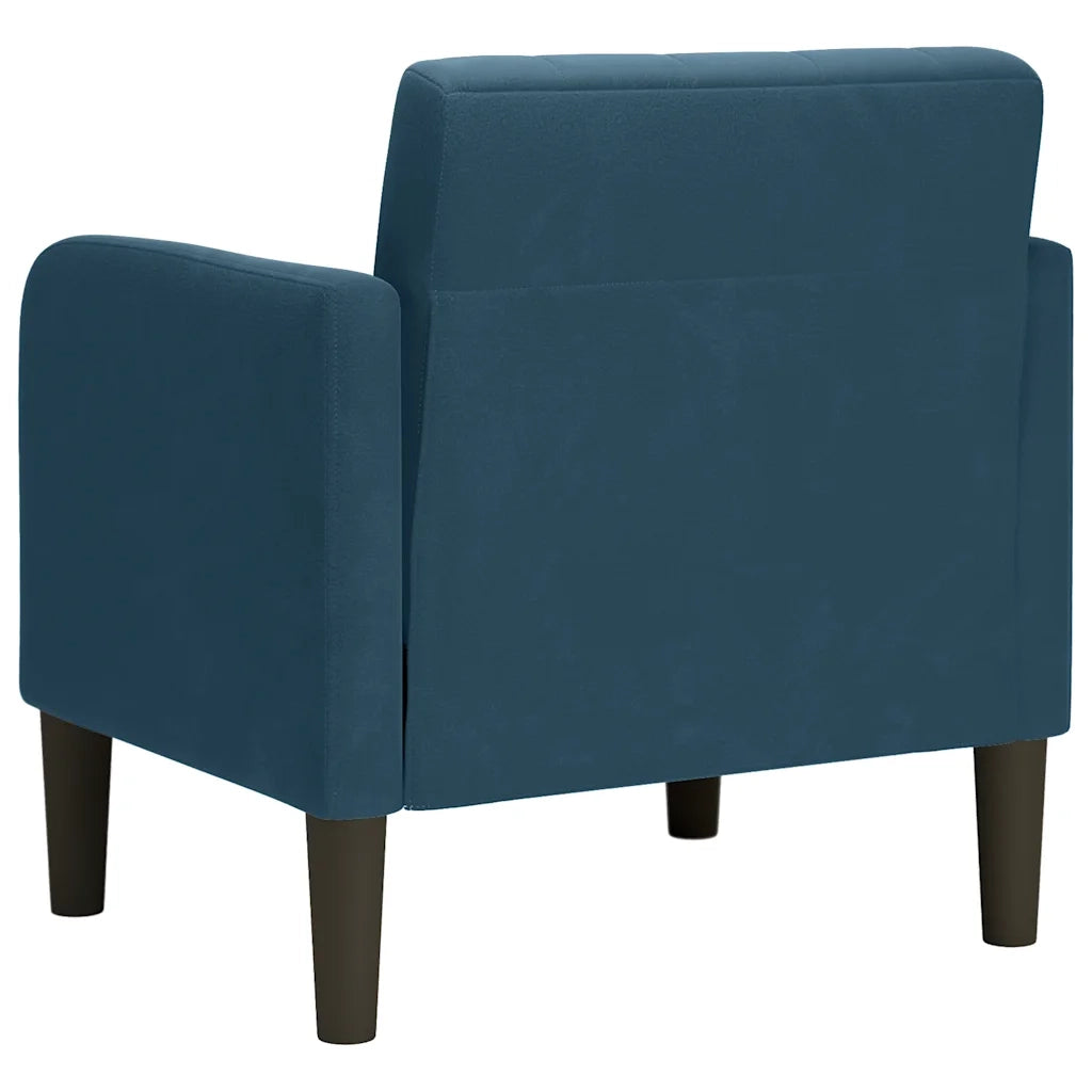 Divano Poltrona | Sedia con Braccioli Blu 54 cm in Velluto