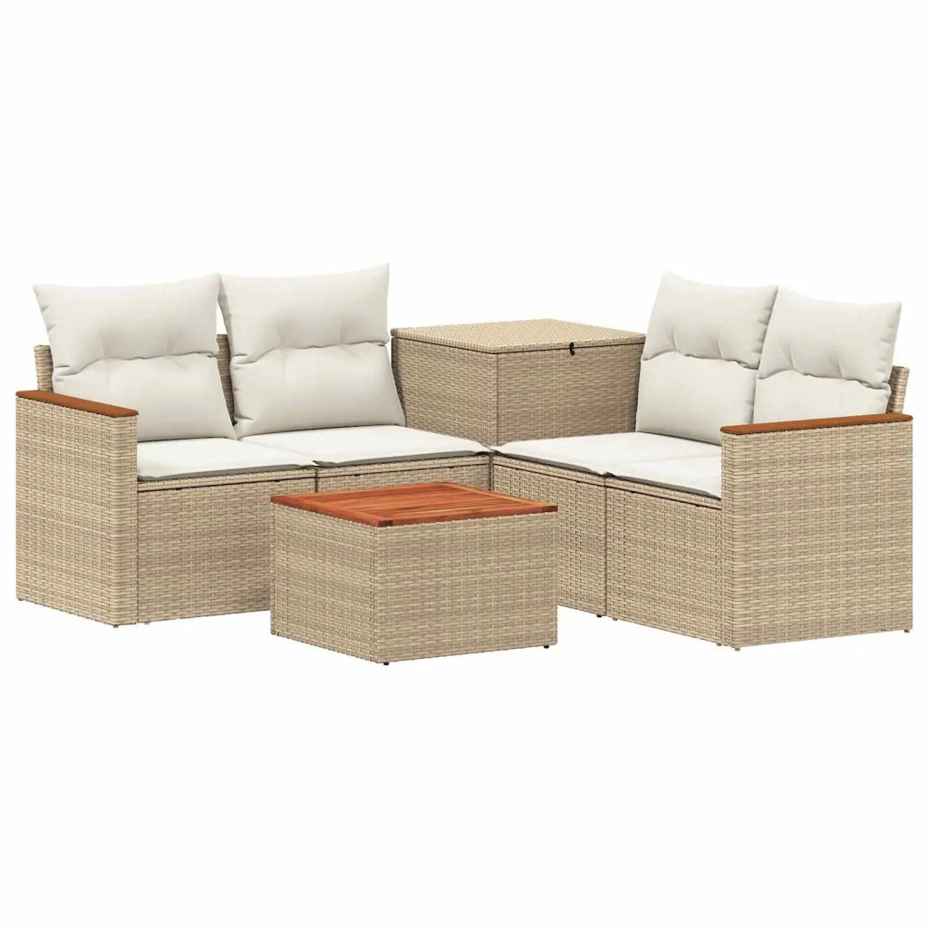 Set di divani 6 pz Beige e Bianco Crema 3447628
