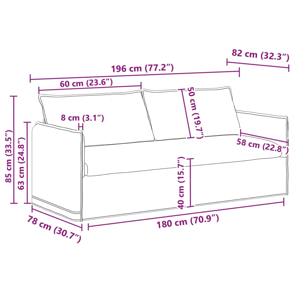Set di divani 2 pcs Tortora 196 x 82 x 85 cm Tessuto 3407615