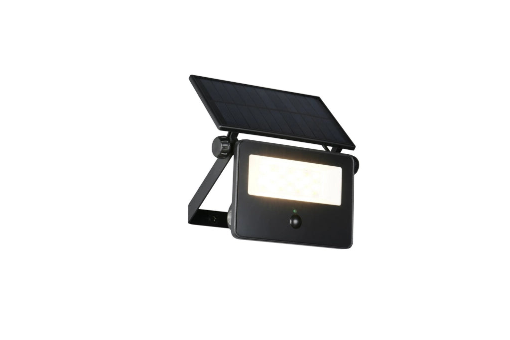 Proiettore LED solare 10W nero CCT PIR IP54 MOURA RL