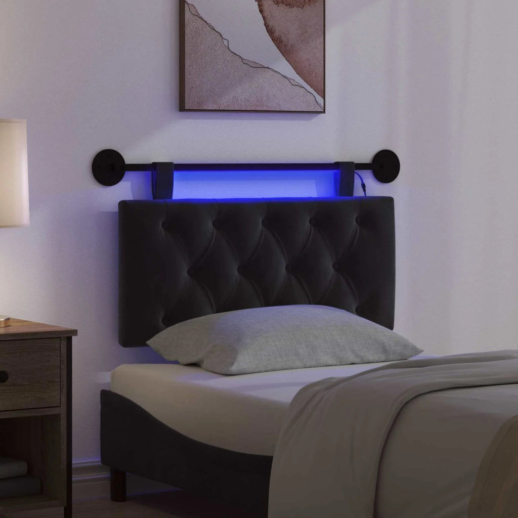 Testiera | Testata sospesa Con luce LED Nero Velluto