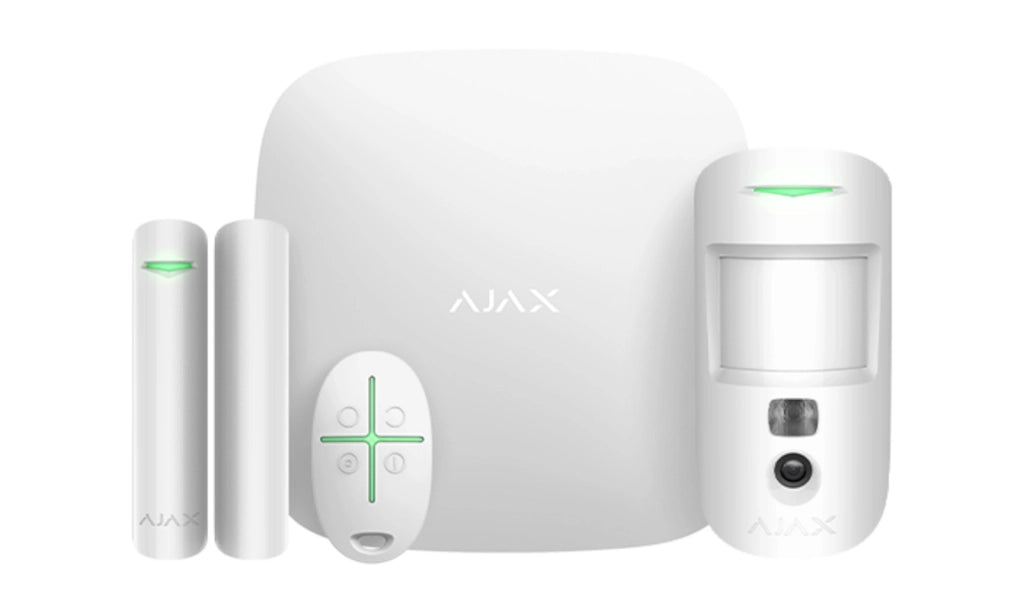 Ajax Kit Allarme Hub Motioncam DoorProtect Cam Plus Hdr Bianco