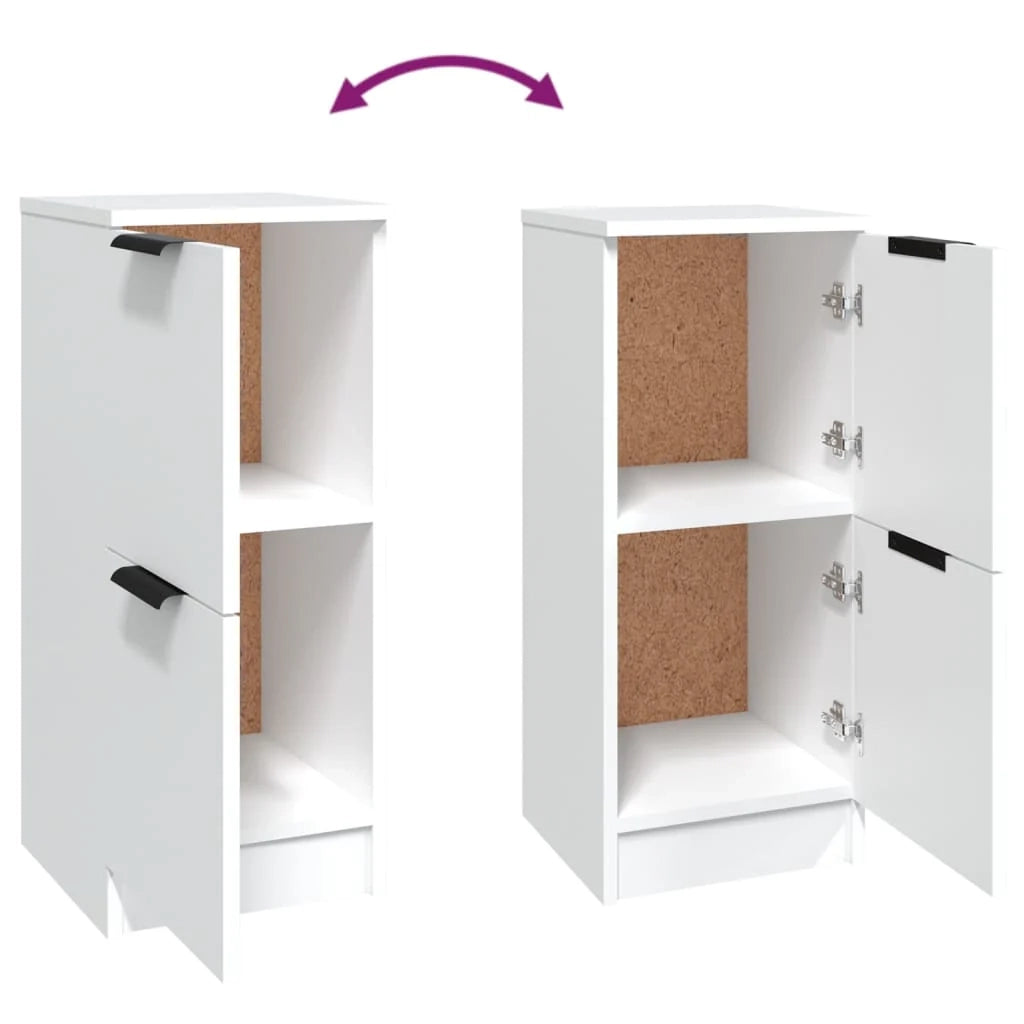 Buffet credenza cassettiera armadio mobile contenitore organizer per cucina soggiorno salotti set da 2 30 x 30 x 70 cm legno ingegnerizzato bianco 02_0036652
