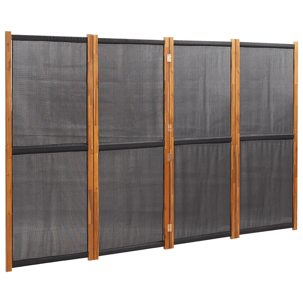 Divisorio Ambienti | Divider per stanze | Paravento a 4 Pannelli Nero 280x180 cm