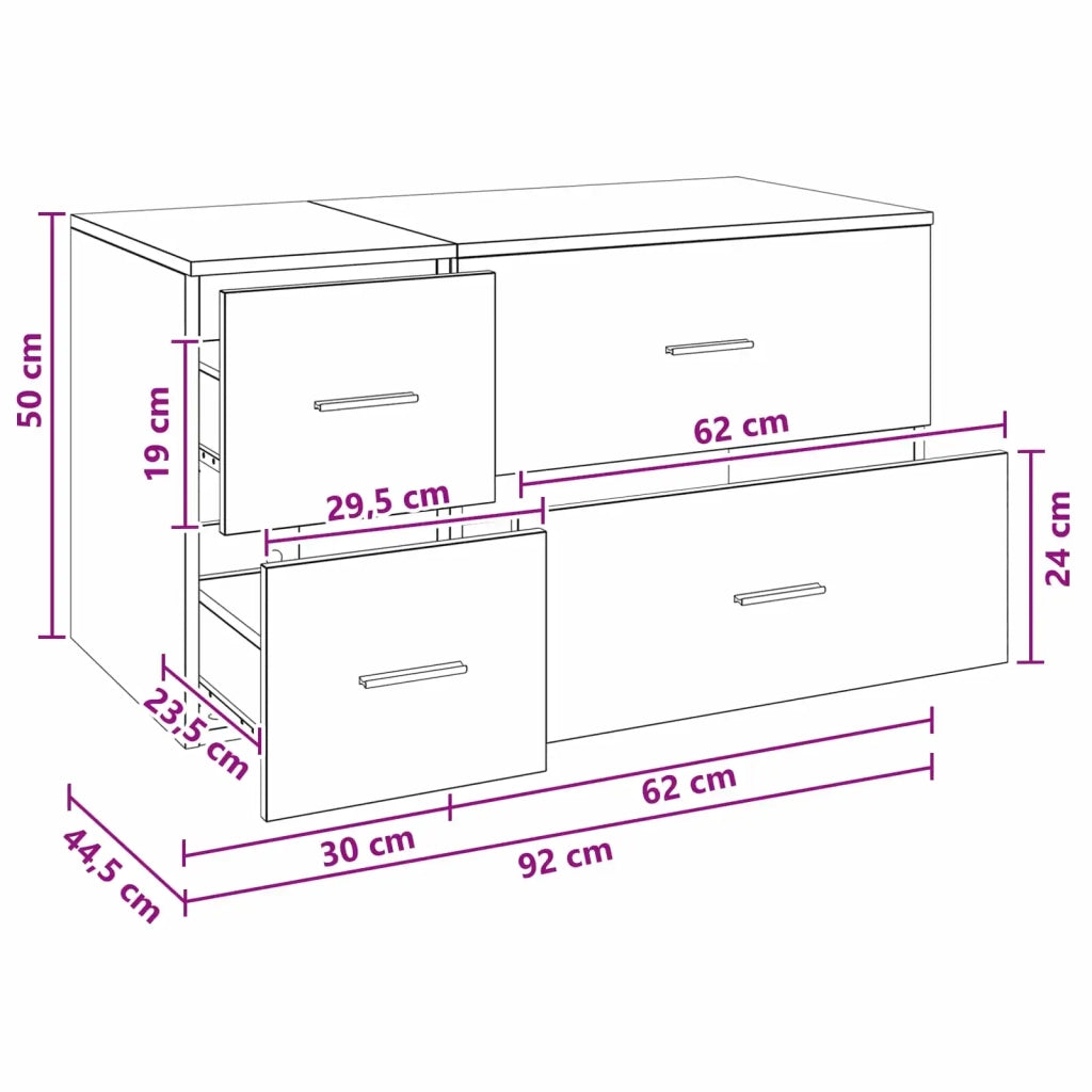 Set di mobili per il bagno 2 pz Bianco Legno ingegnerizzato 3404016