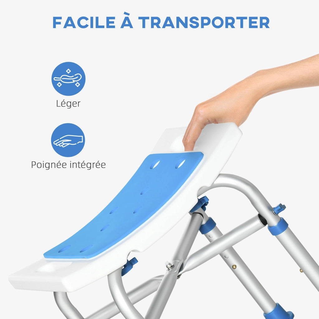 Sgabello da doccia regolabile ¨C Minimal ¨C blu, alluminio
