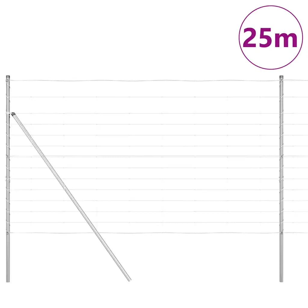Palo della recinzione Zincato 25 x 1,4 m Acciaio