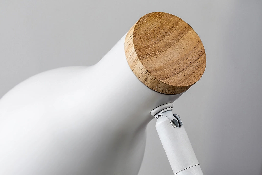 Lampada da scrivania dimmerabile Qi+USB bianca E14 Mosley