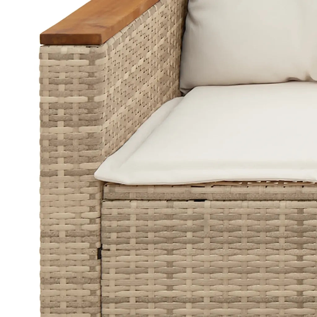 Divano da Giardino con Cuscini a 3 Posti Beige in Polyrattan 365831
