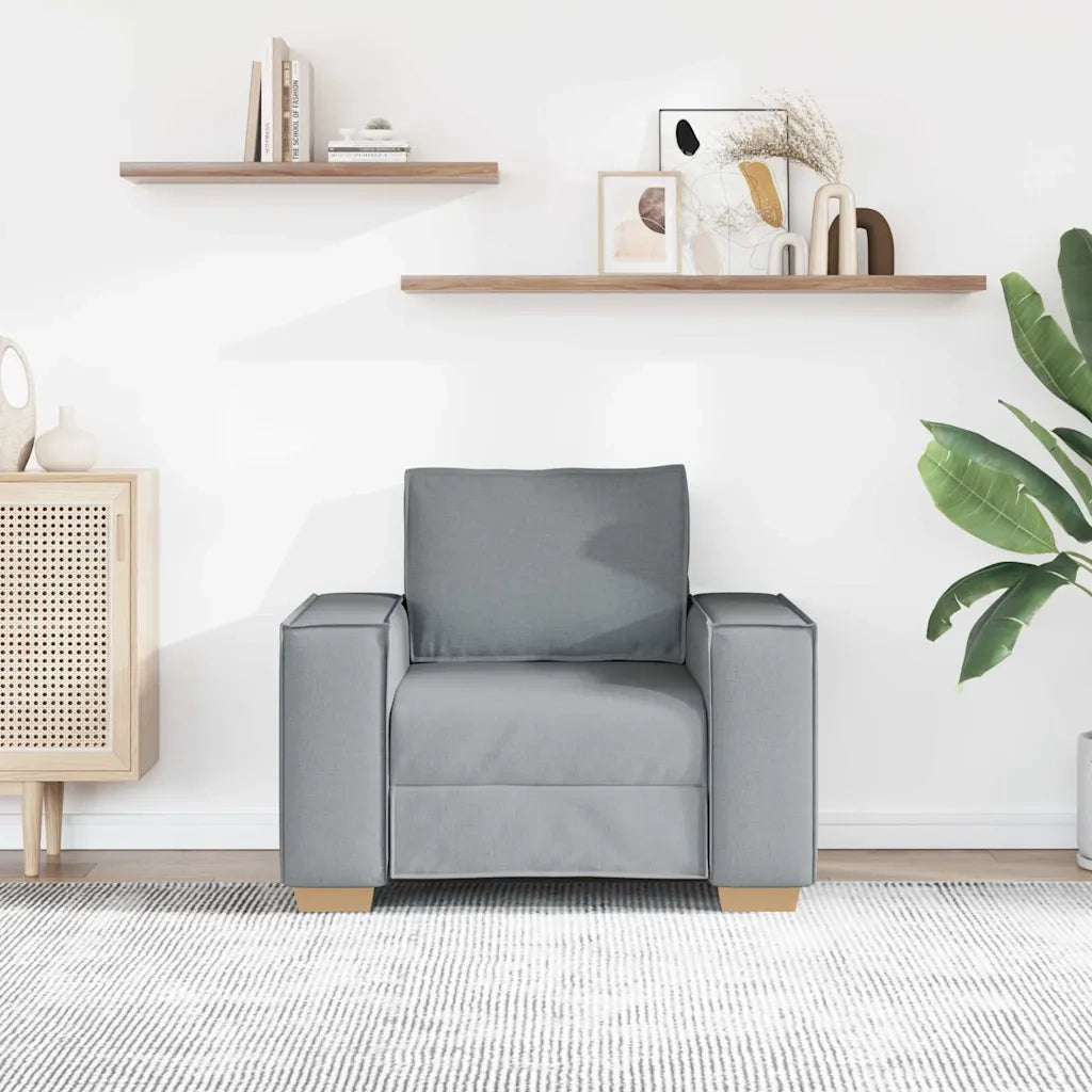 Poltrona-Divano Sedia-Sofa-Divanetto Grigio Chiaro 60 cm Tessuto