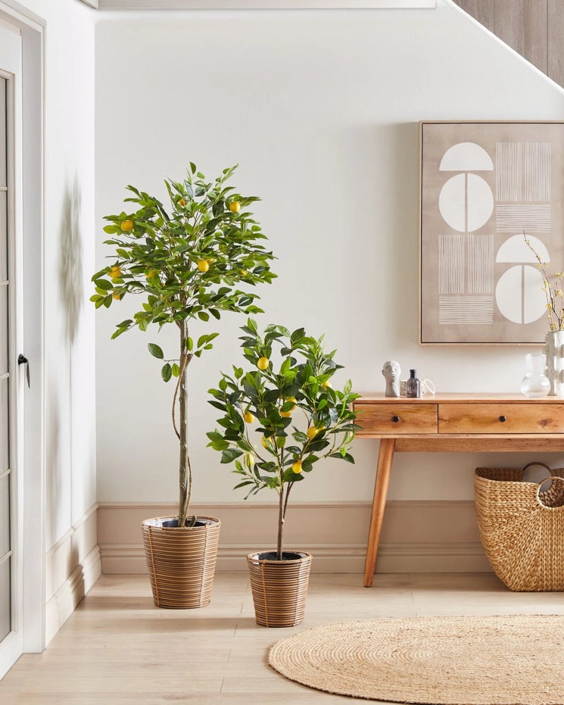 Pianta di limone artificiale in plastica in vaso 156 cm decorazione da interno