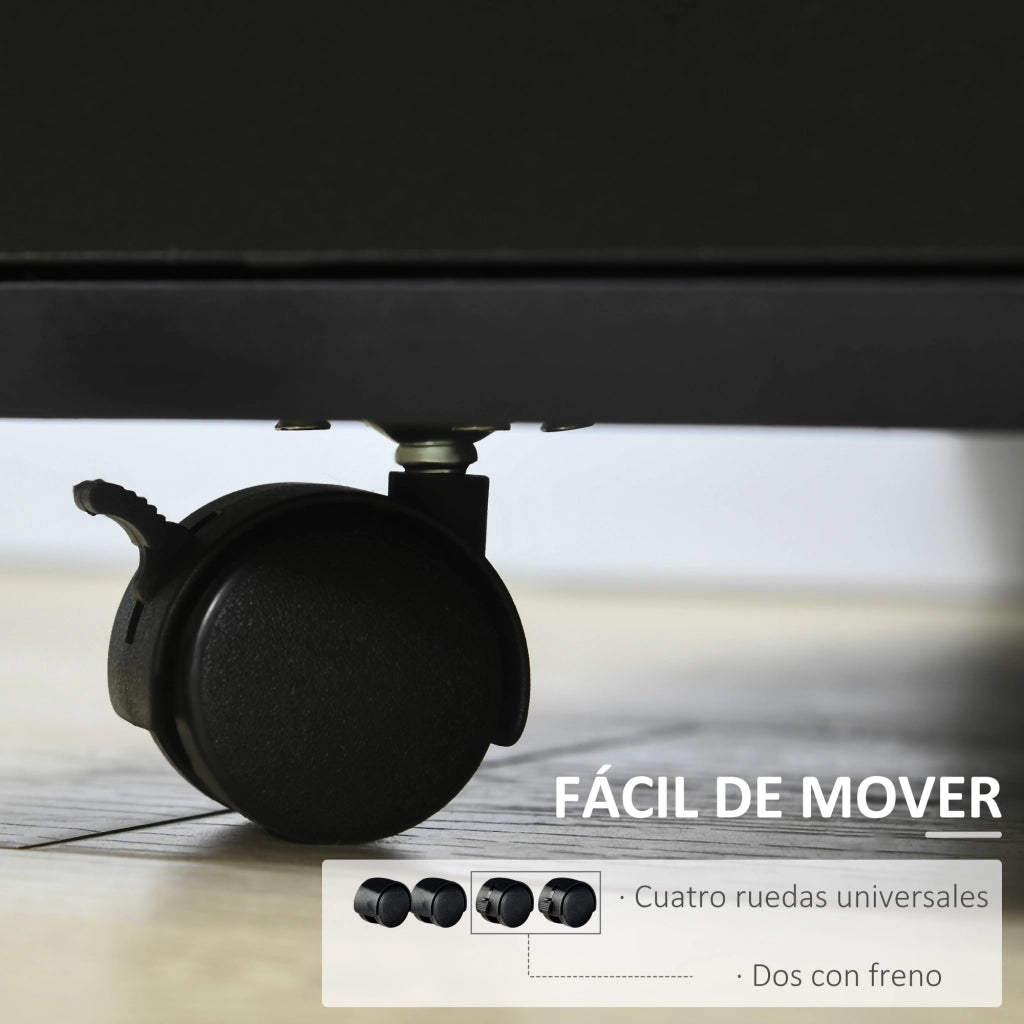 Mobile con ruote ¨C Xylo ¨C Nero 60x50x65,5 cm