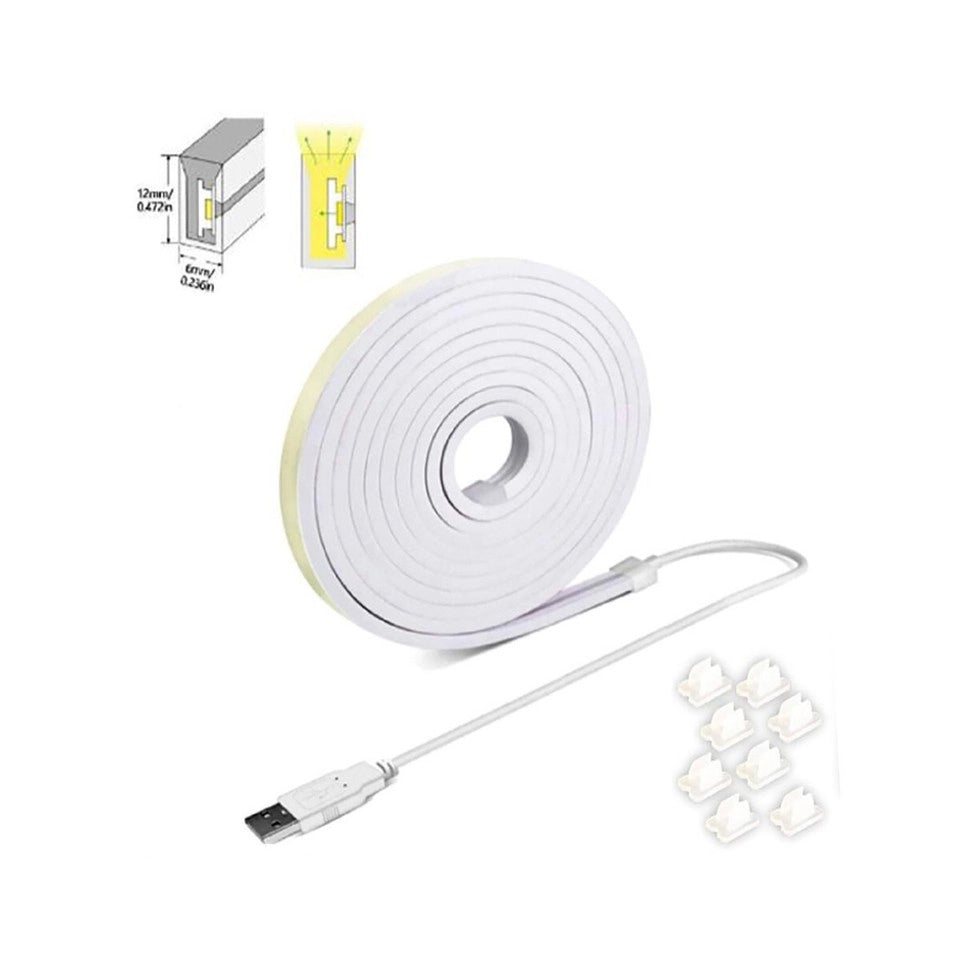STRISCIA LED FLESSIBILE PER GANCI BINARIO SOFFITTO SCRITTA USB LUCE BIANCO CALDO