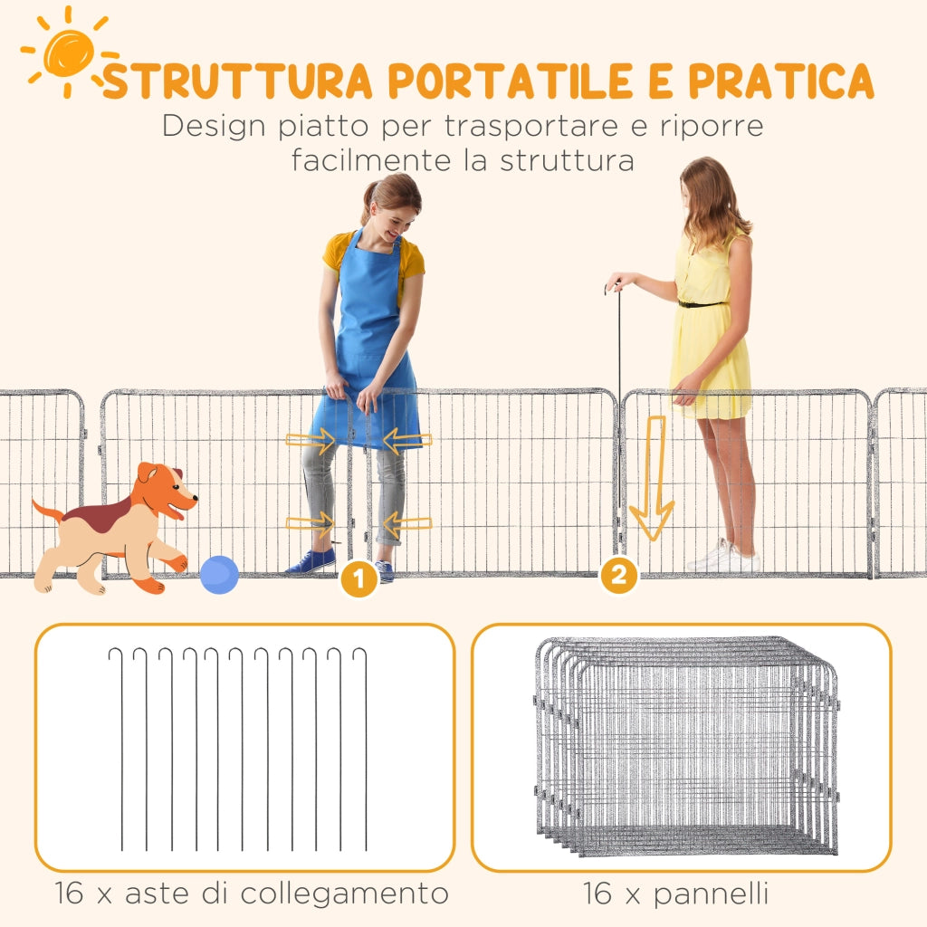 Recinto per Cani ¨C Minimal ¨C Grigio 80x150x60 cm