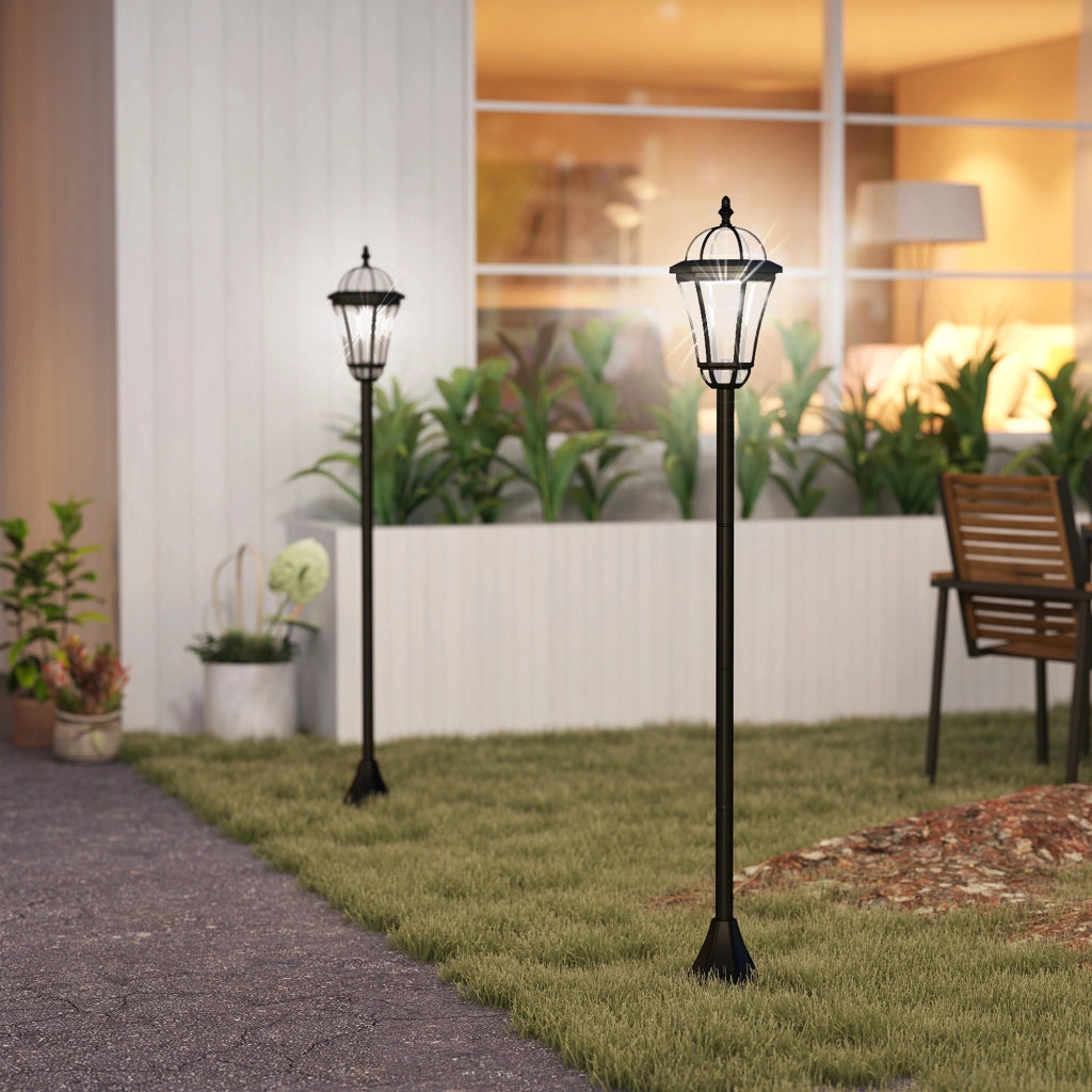 Lampioni Solari da Giardino Set 2 Pezzi ¨C Xylo ¨C LED Automatici Nero