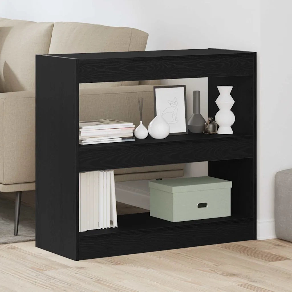 Armadio per Libri 2 livelli 2 pz 80 x 30 x 72 cm Rovere Nero 862720