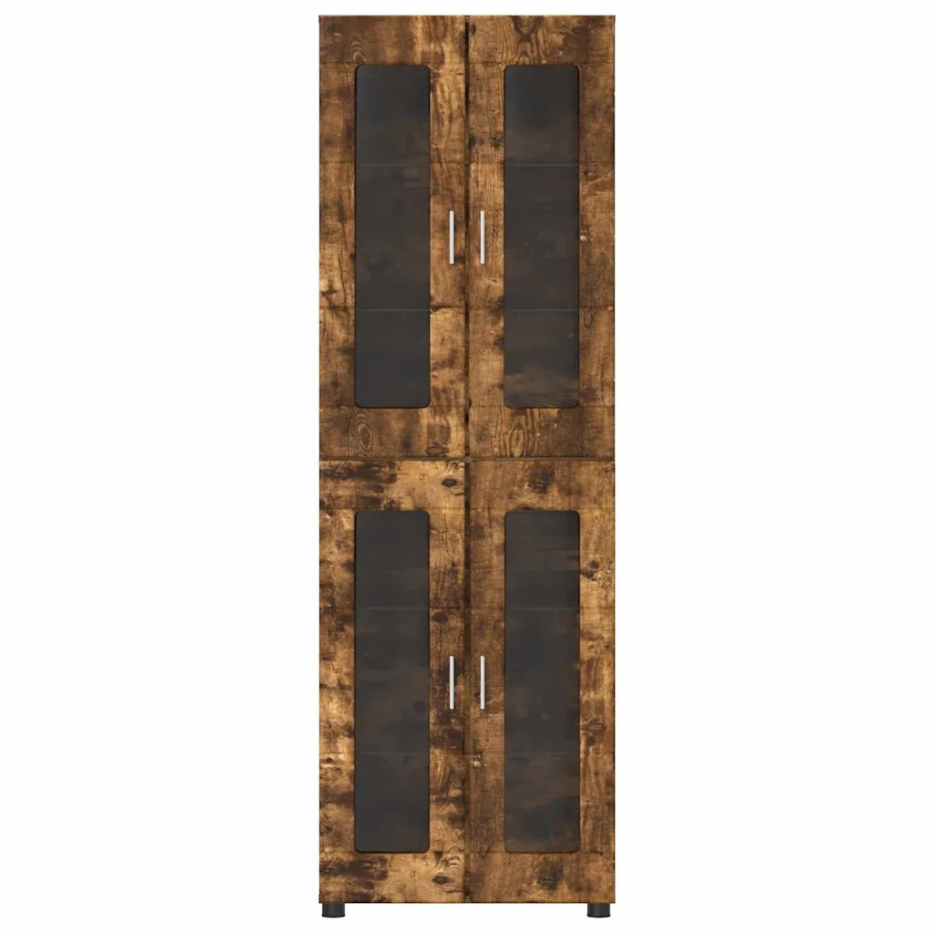 Credenza | Madia | Buffet da pranzo | Armadio da pranzo FLORIN Rovere fum¨¦ 60 x 35 x 182 cm Legno multistrato