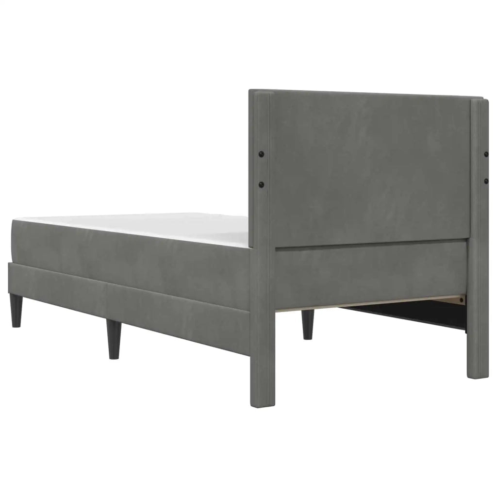 Struttura letto con materasso-Giroletto Grigio scuro 90 x 190 cm Velluto 932189
