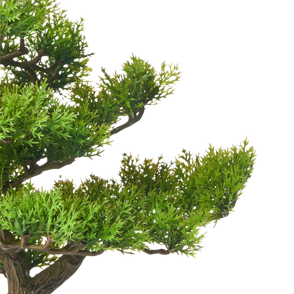 Pianta artificiale in vaso verde e nero Materiale sintetico 37 cm Bonsai Accessorio decorativo per interni