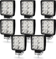 Lampada di testa LED 8x 48W con luce aggiuntiva per uso off-road, compatibile con 12V e 24V, lampada di testa IP67 impermeabile all'acqua, luce di retromarcia per trattore, auto, macchina da movimento terra, SUV, UTV, ATV