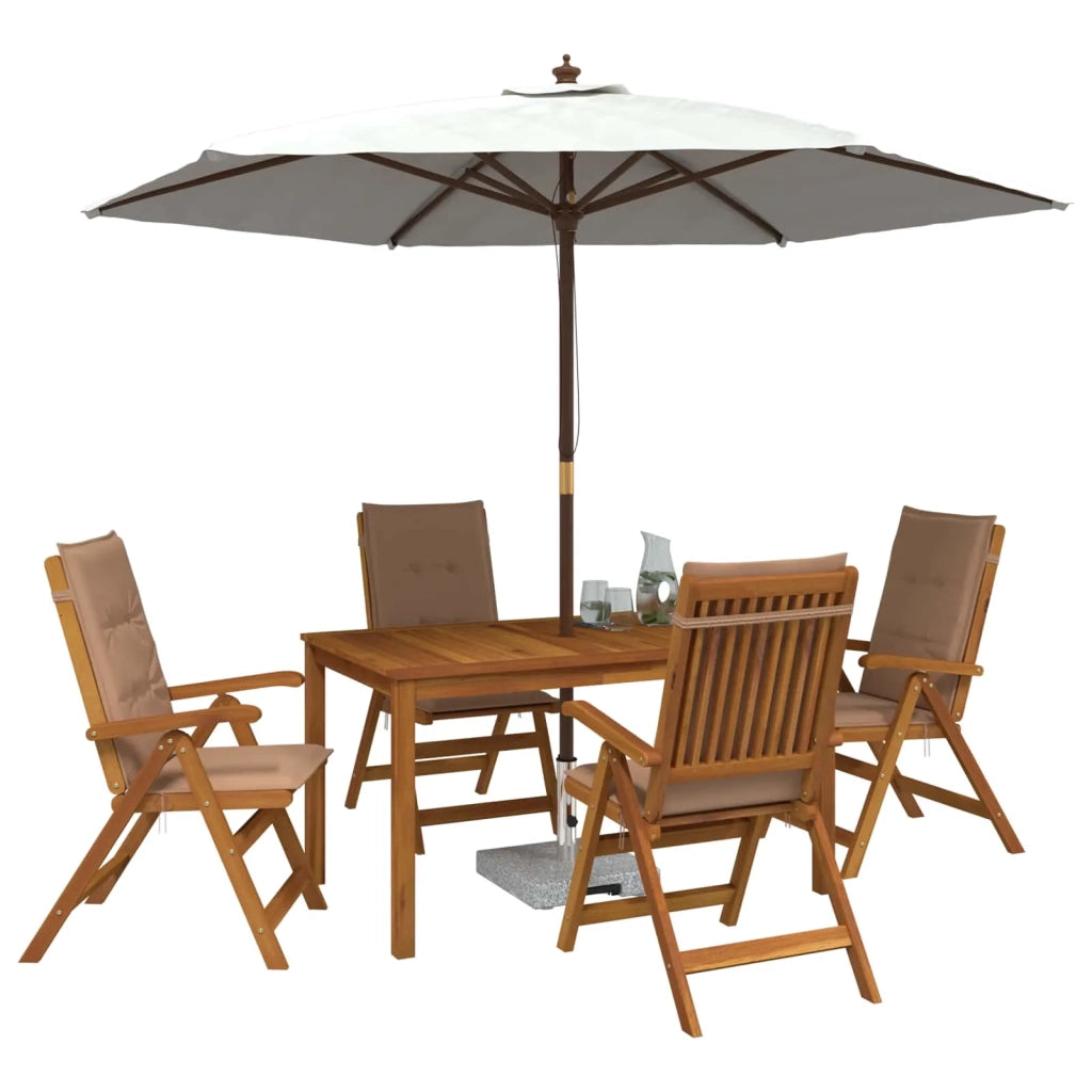 Set da pranzo da giardino 5 pezzi Naturale 3434557