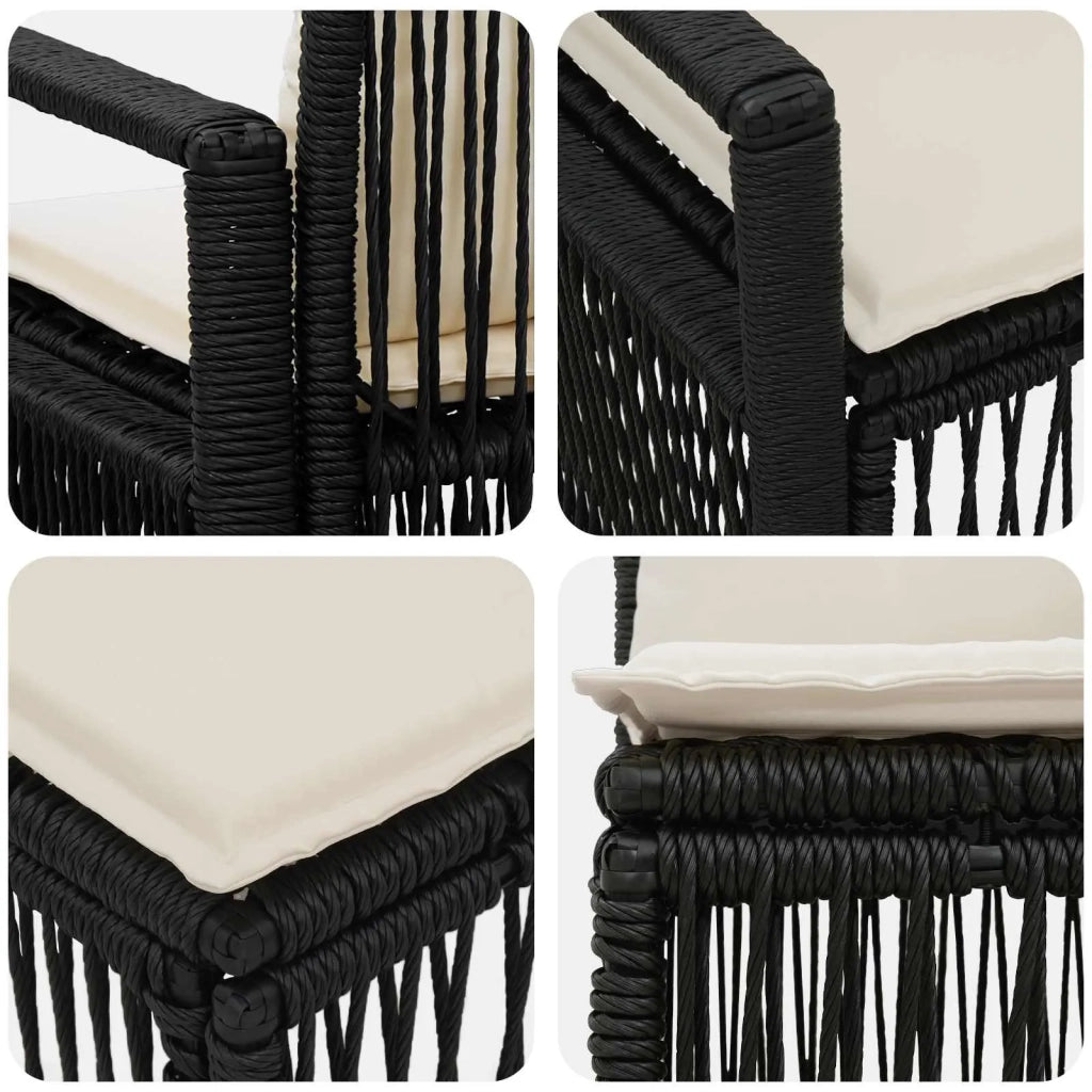 Set Divano da Giardino 10 pz Nero polyrattan 3435832
