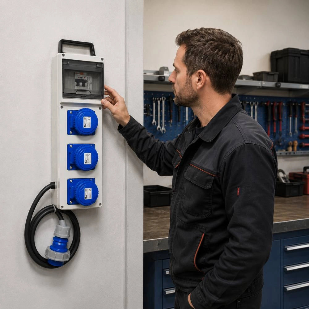 Quadro asc da cantiere ip65 con 3 prese 2p+t 16a