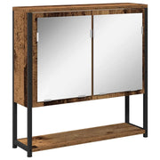 Pratico mobiletto rettangolare con specchio per il bagno 60 x 16 x 60 cm in legno anticato 02_0051843