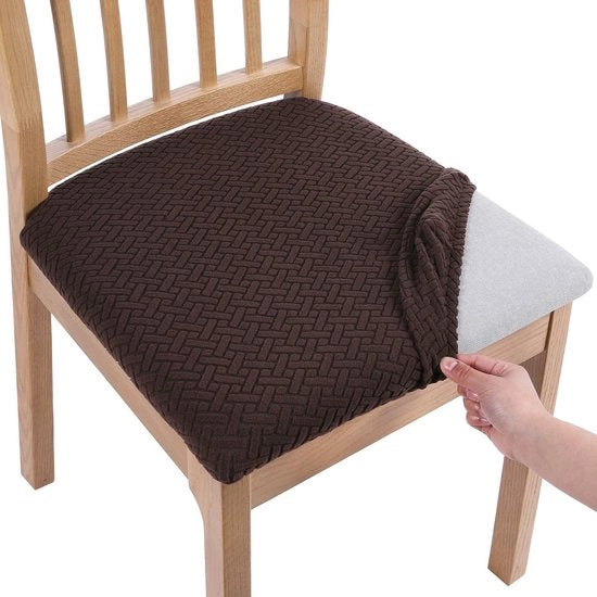 Set di protezioni per sedute 4 pezzi - Pieghevoli - Resistenti all'acqua - Marrone - Proteggi e personalizza le sedute - Adatto per sedute da tavolo