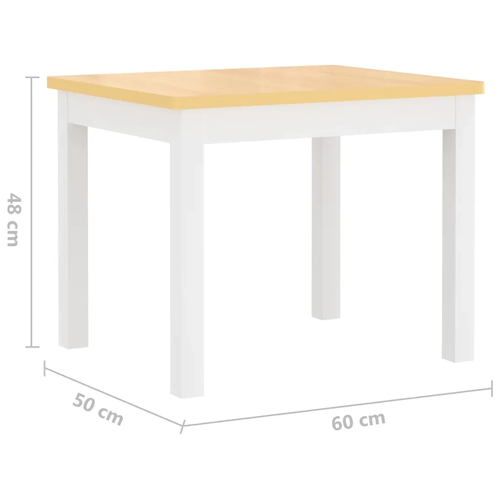 Set Tavolo e Sedie per Bambini 4 Pezzi Bianco e Beige in MDF CFW1184393