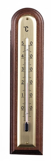 TERMOMETRO LEGNO NOCE  ARROTONDATO  scuro  mm.144x40    MOLLETHERM