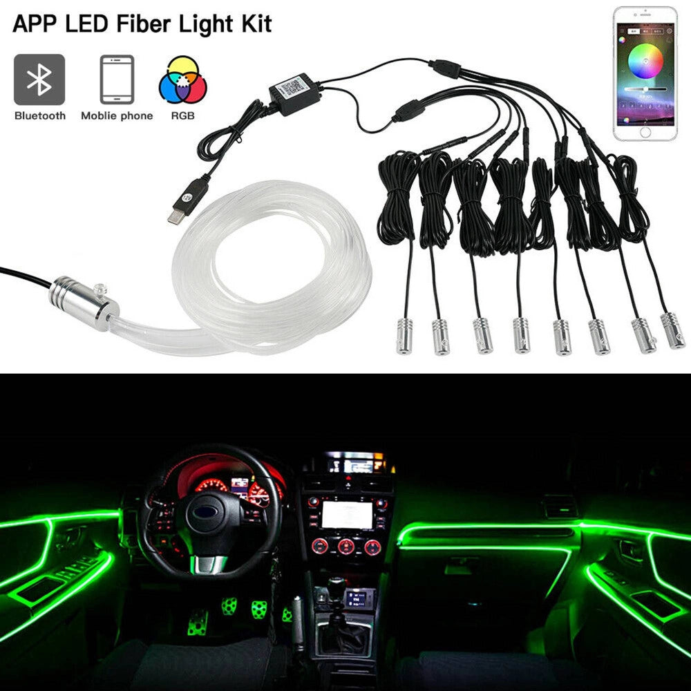 Trade Shop - Striscia Led Fluorescente Luci Ambiente Illuminazione Auto Con App Smartphone -