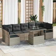 Set Divano da Giardino 8 pcs Grigio chiaro polyrattan
