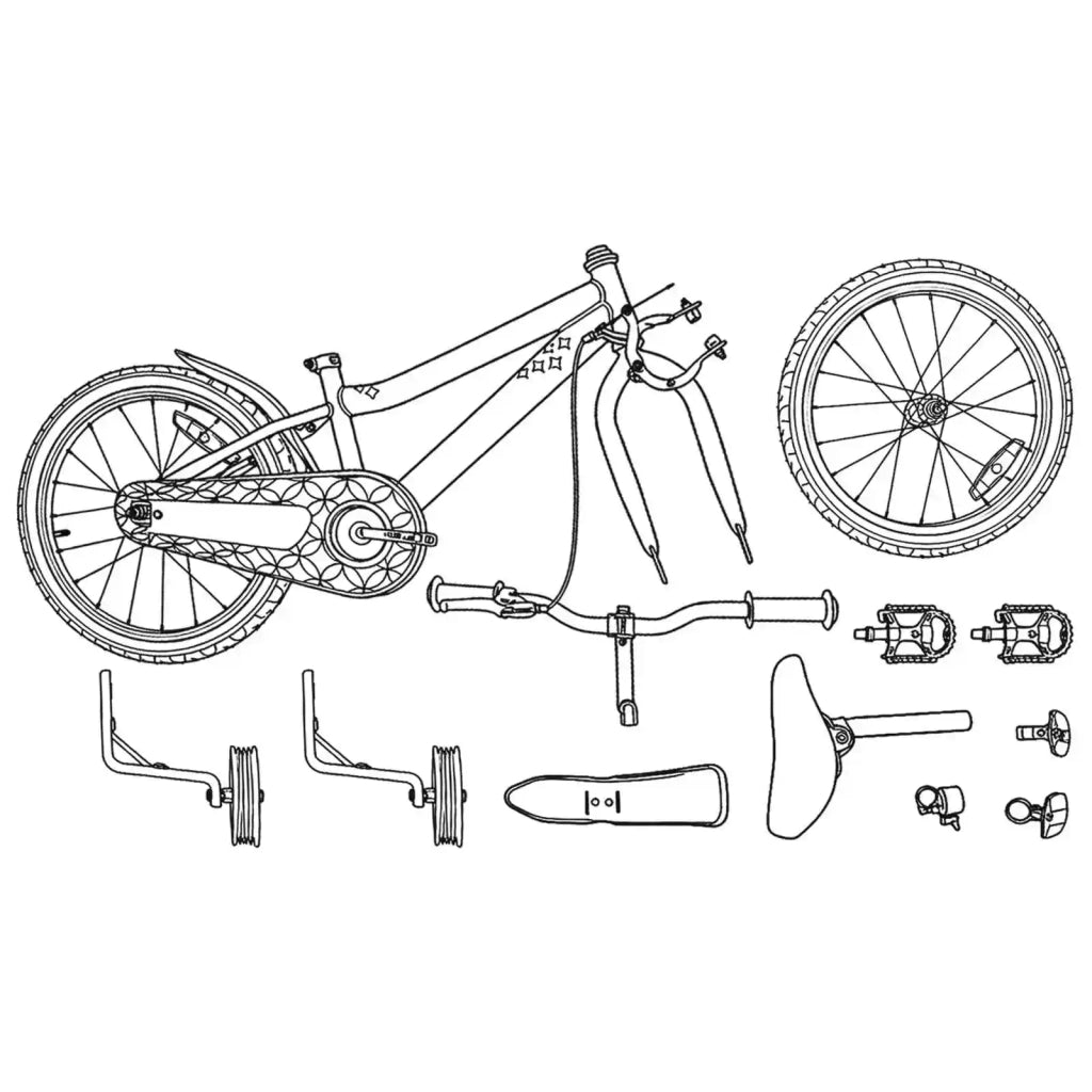 Bicicletta per Bambini 16 Pollici per bambini di 4-6 anni Rosso 42009473