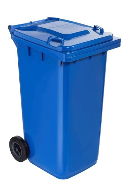 BIDONE QUADRO NETTEZZA URBANA CON RUOTE- - cm.73x58,5x109,2h. - blu - 1 pezzi XTRA