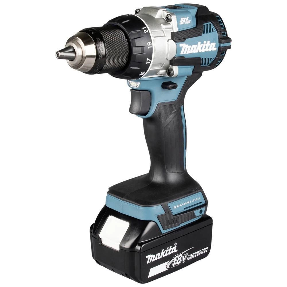 Makita DDF489RTJ Trapano avvitatore a batteria 18V motore brushless 21 posizioni coppia 174x81x261 mm colore Nero Blu Acciaio