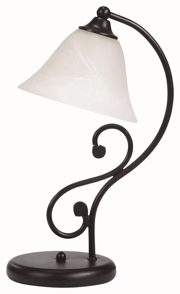 Lampada da tavolo Dorothea vetro nero opaco E14 Rabalux