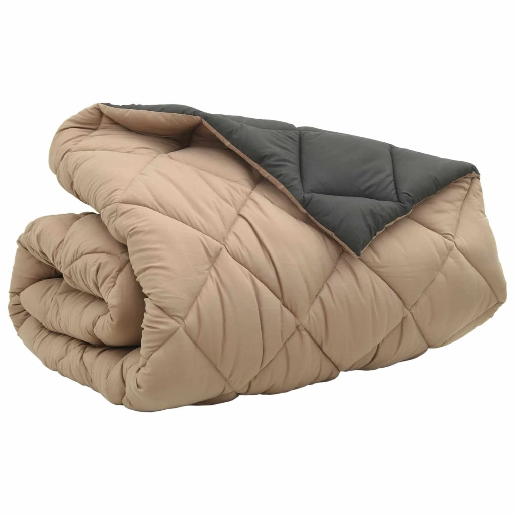 Piumone | Duvet Invernale Antracite e Talpa 240 x 260 cm Microfibra