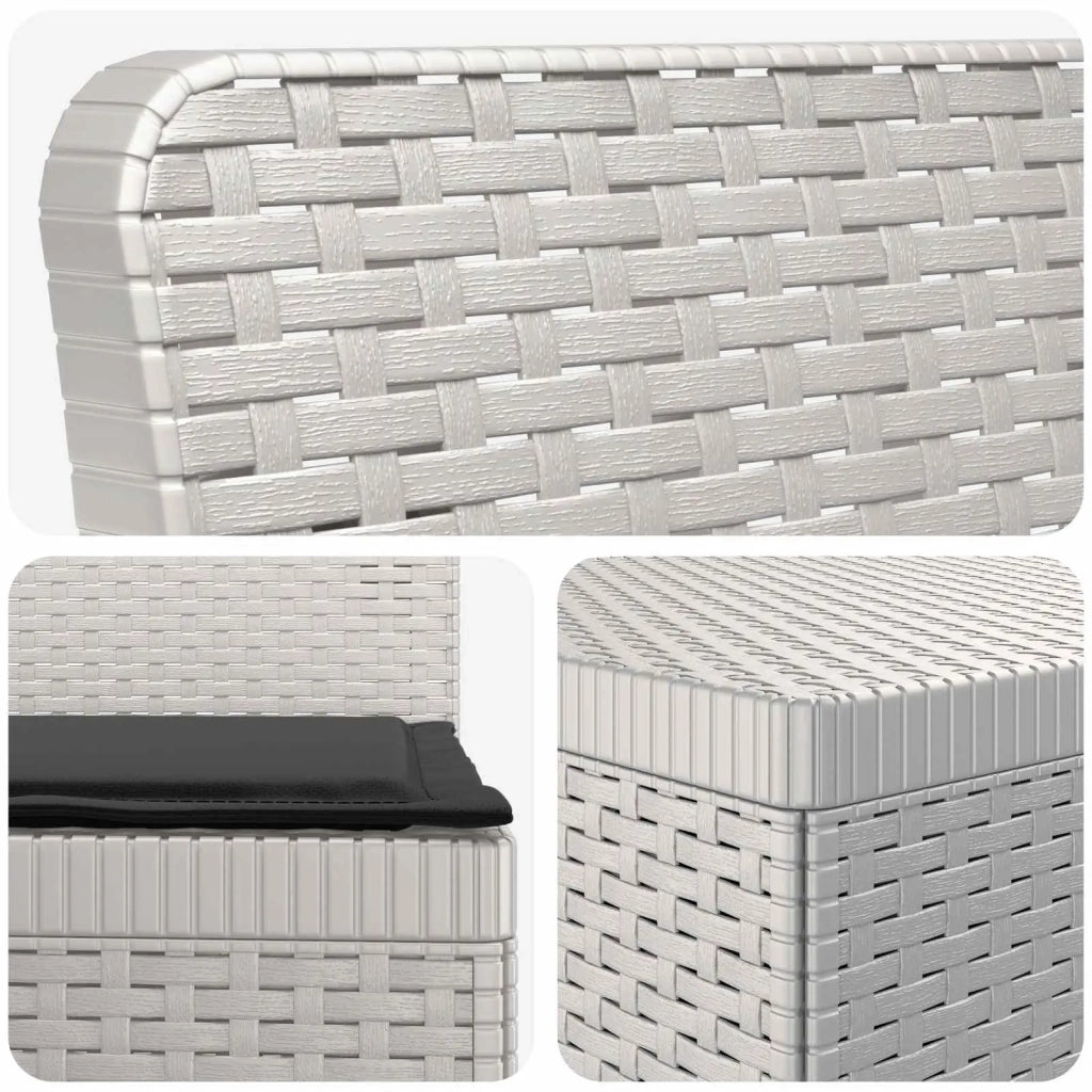 Divano da giardino 4 posti con cuscini aspetto rattan PP Bianco 3444007