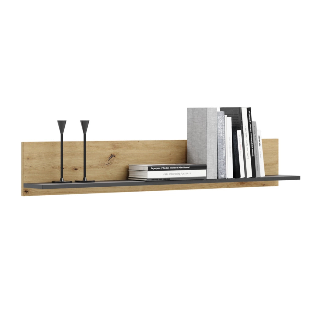 Mensola a parete SHELF 100 cm rovere Artisan e nero