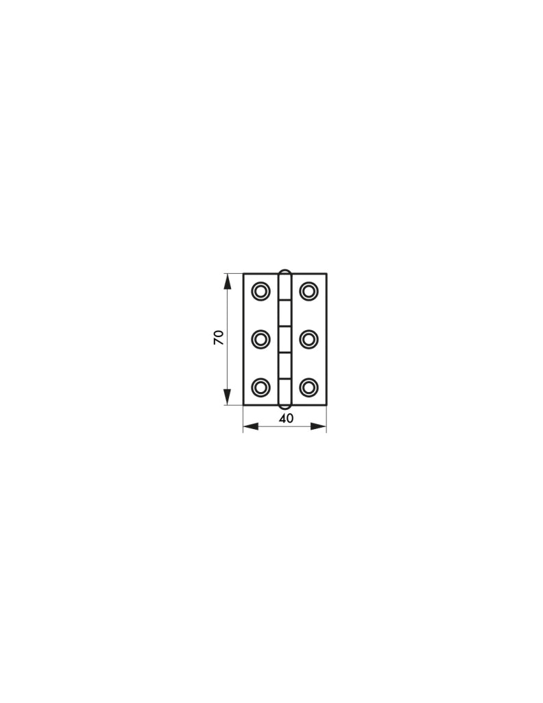 Cerniera per porta 70 x 40 mm, ottone – THIRARD