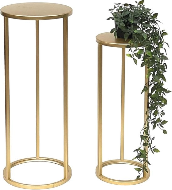 Set di 2 Vasi di Fiori in Metallo Moderno