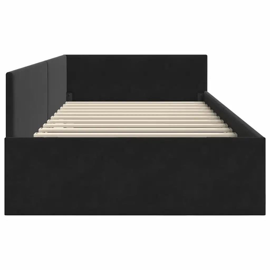 Cornice del letto ad angolo Nero 100 cm x 200 cm Velluto 42016096