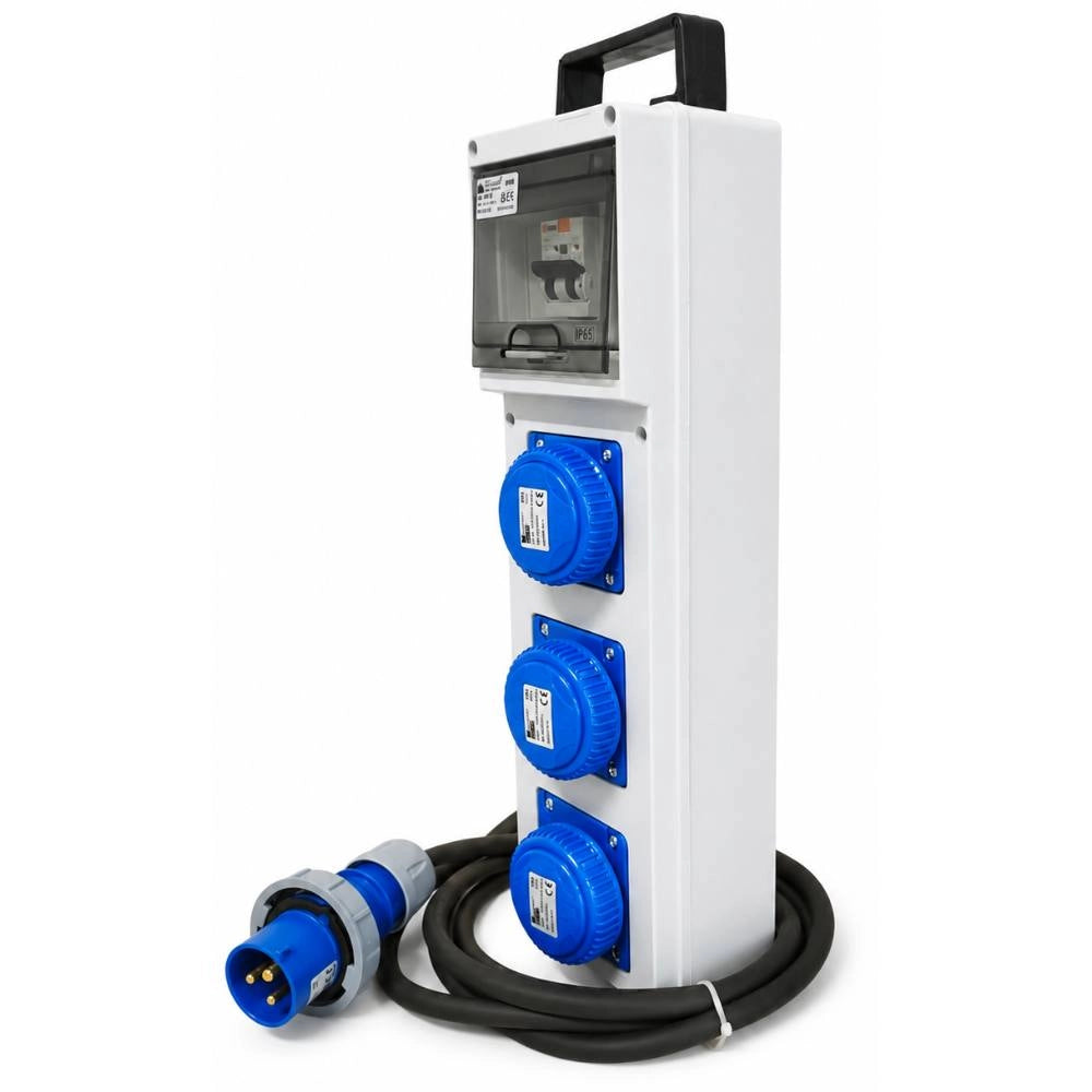 Quadro asc da cantiere ip65 con 3 prese 2p+t 16a