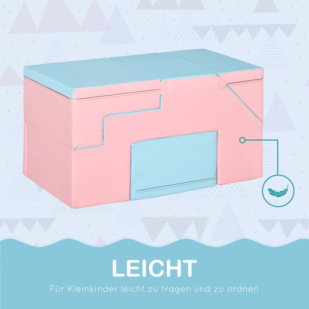 Casetta per Bambini con Scala ¨C Minimal ¨C Rosa e Blu 86x49x47 cm