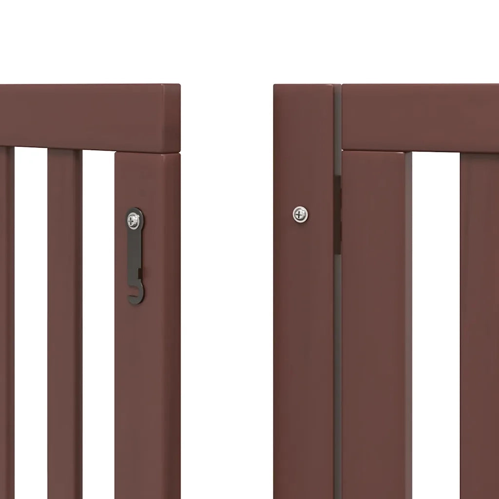 Cancello Cani Porta Pieghevole Marrone 9 Pannelli 450cm Pioppo 3155659