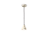 Lampadario Vintage Decò Berimbau Ceramica Crema 1 Luce E14