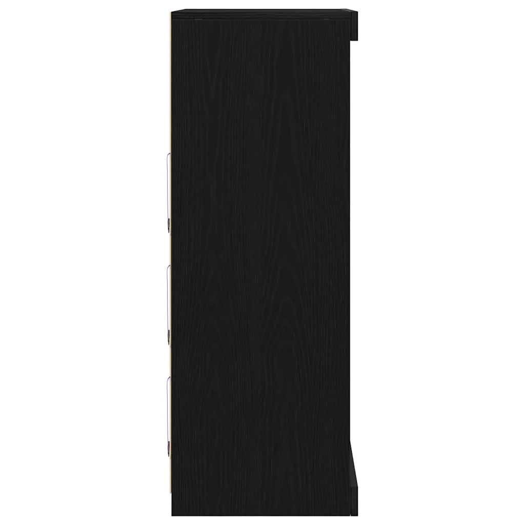 Madia LED Rovere Nero 60,5 x 37 x 100 cm Legno multistrato 863047
