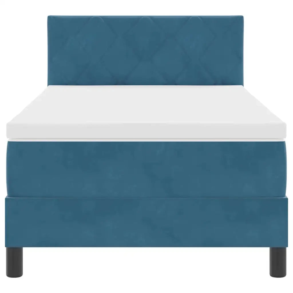 Letto a Sorgente LED con led Blu Scuro 90 x 190 cm Velluto 3342690